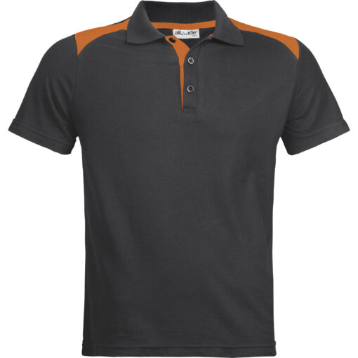 Mens Apex Golf Shirt Black/Orange